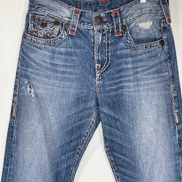 TRUE RELIGION Men’s Ricky Distressed Relaxed Straight Jean size 30 - Picture 2 of 10